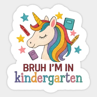 Cute Unicorn Kindergarten Back to School Sticker